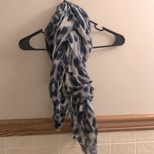 Blue Leopard Print Scarf